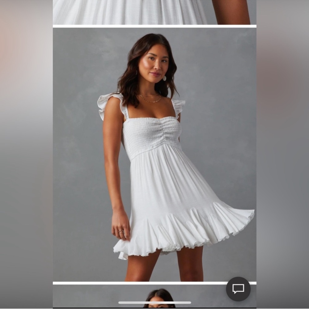 Vici White Off-Shoulder Smocked Mini Dress - Picture 2 of 4